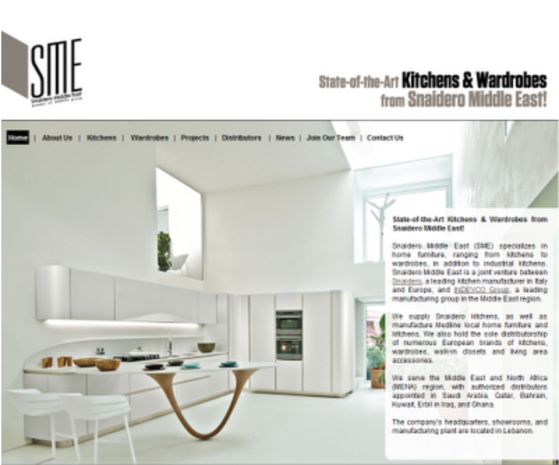 New Website Showcases Snaidero Middle East Kitchens & Wardrobes