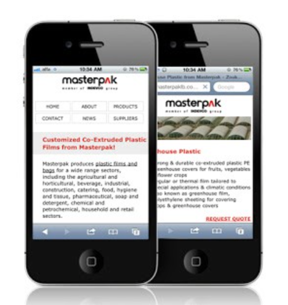 Simplified & Easy Mobile Browsing: Mobile Web App Experience with Masterpak Site