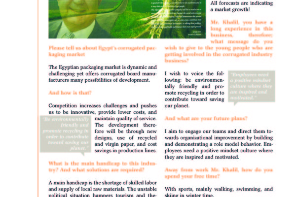 UNIPAKNILE GM Shares Insight into Egyptian Corrugated Industry in PAPER MIDDLEAST Magazine