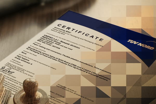 NEWPAK, a Division of UNIPAK, Acquires the BRC Certification with an A Grade